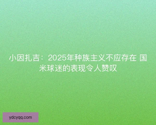 小因扎吉：2025年种族主义不应存在 国米球迷的表现令人赞叹