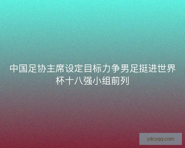 中国足协主席设定目标力争男足挺进世界杯十八强小组前列